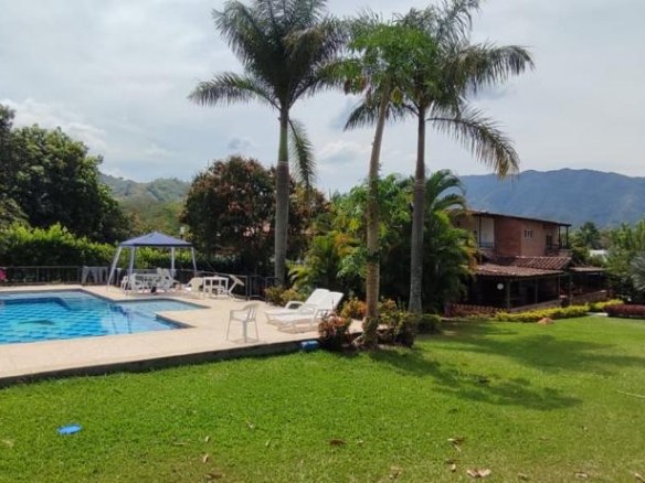 piscina y zonas verdes